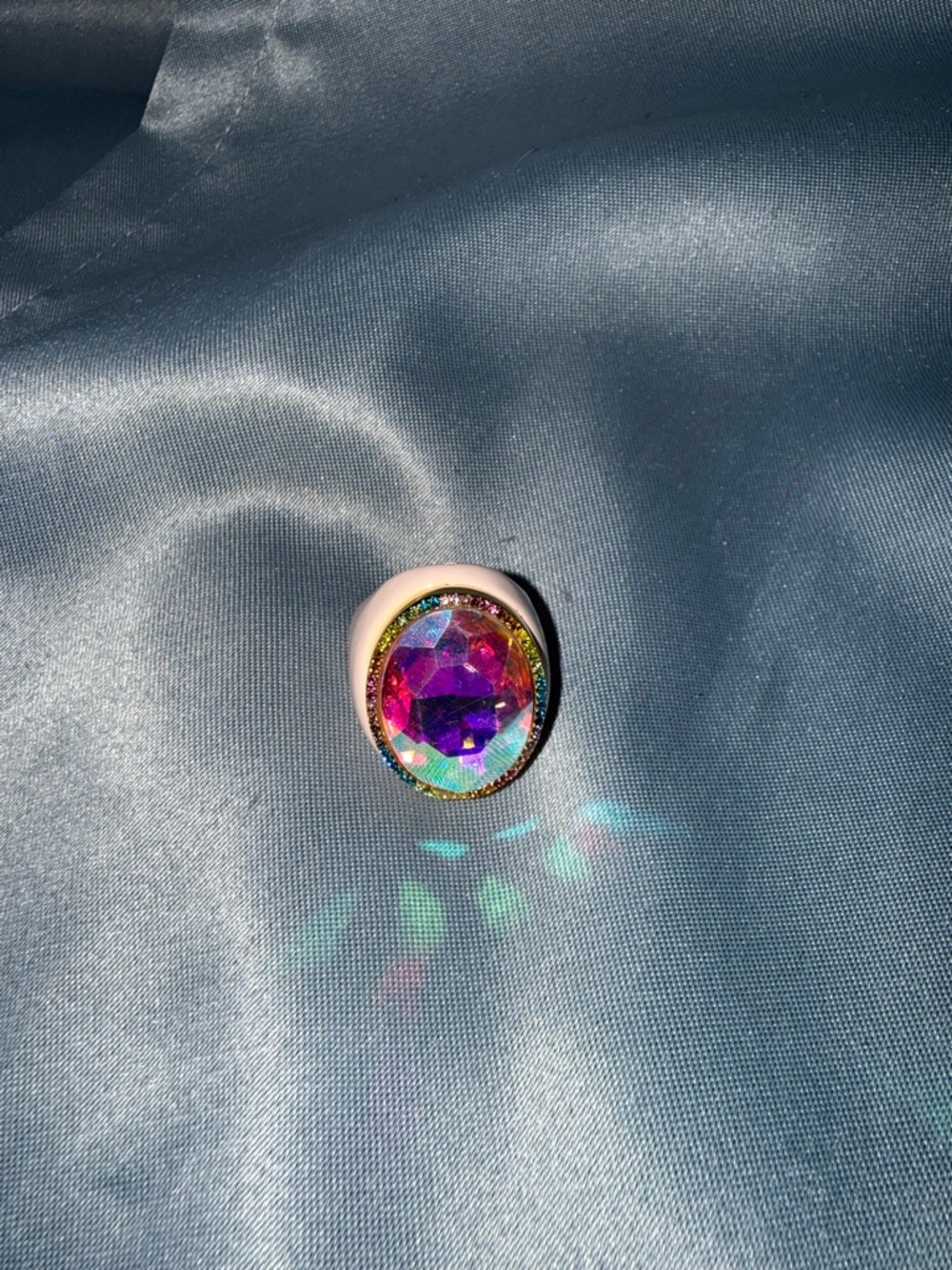 Kurt Geiger Iridescent Multicolor Gemstone Ring